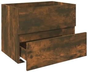 vidaXL Ντουλάπι Νιπτήρα Καπνιστή Δρυς 60x38,5x45 εκ. από Επεξεργ. Ξύλο