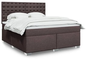 ΚΡΕΒΑΤΙ BOXSPRING ΜΕ ΣΤΡΩΜΑ ΣΚΟΥΡΟ ΚΑΦΕ 180X200 ΕΚ ΥΦΑΣΜΑΤΙΝΟ 3290584