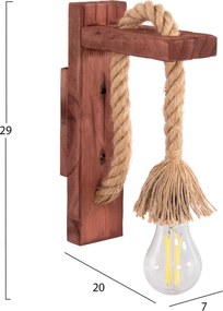 ΑΠΛΙΚΑ ΤΟΙΧΟΥ BARN HM4469 ΞΥΛΙΝΗ ΒΑΣΗ-ΣΧΟΙΝΙ [Ε27] 7x20x29Υεκ.