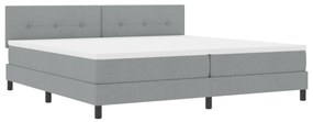 vidaXL κρεβάτι με Βάση  με Στρώμα Ανοιχτό Γκρι 200x200 cm Ύφασμα