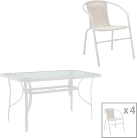 Τραπεζαρία Valor-Obbi I σετ 5τεμ μέταλλο-pe λευκό