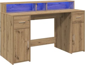 vidaXL Γραφείο Artisan Δρυς 140 x 55 x 91 cm Επεξεργασμένο ξύλο