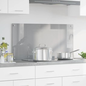 vidaXL Φωτιστικό Πίνακα Κουζίνας Ανοιχτό Γκρι 100x50x0,6 εκ Σκληρυμένο Γυαλί