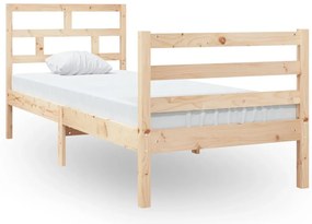 vidaXL Πλαίσιο Κρεβατιού 75 x 190 εκ. από Μασίφ Ξύλο Small Single