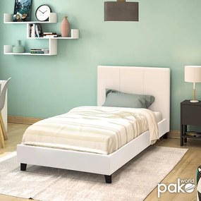 Κρεβάτι Nevil  100x200 PU χρώμα λευκό ματ