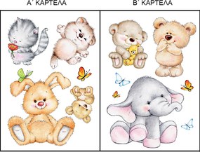 Παιδικά Αυτοκόλλητα Τοίχου Ango Cute Animals 18304