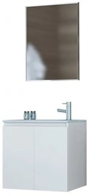 DROP Σετ επιτοίχιου επίπλου μπάνιου, Verona 55, Slim, Λευκό, Drop DROP986614