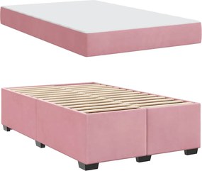 vidaXL Σκελετός Κρεβατιού με στρώμα Ροζ 120 x 190 cm ύφασμα