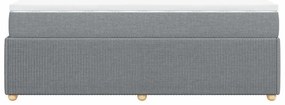 vidaXL Κρεβάτι Boxspring με Στρώμα Ανοιχτό Γκρι 120x190 εκ. Υφασμάτινο