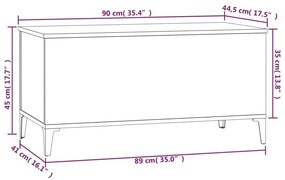 Τραπεζάκι Σαλονιού Καπνιστή Δρυς 90x44,5x45 εκ. Επεξ. Ξύλο - Καφέ