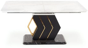 VINCENZO table white marble, leg black/gold DIOMMI V-CH-VINCENZO-ST