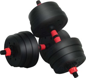 vidaXL Σέτ Αλτήρων 4 σε 1 20 κιλά Μαύρο και Κόκκινο