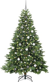 vidaXL Τεχνητό Χριστουγεννιάτικο Δέντρο Πράσινο 210 cm ΠΕ και PVC