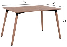 Σετ τραπεζαρίας C11347.01 5τμχ με Τραπέζι 160x90x74εκ. &amp; Καρέκλα LEAH Βελούδο Γκρί