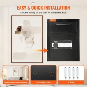 VEVOR 1.7 C Depository Safe Deposit Safe with Drop Slot Passwords and Keys