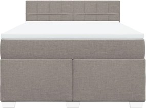 vidaXL Κρεβάτι Boxspring με Στρώμα Taupe 160x200 εκ. Υφασμάτινο