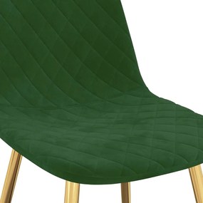 Καρέκλες Τραπεζαρίας 6 τεμ. Σκούρο Πράσινο Βελούδινες - Πράσινο