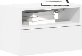 vidaXL Κομοδίνο Επιτοίχιο Λευκά 45x26x28,5 εκ.