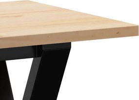 vidaXL Τραπεζάκι Σαλονιού Πλαίσιο Υ Μασίφ Πεύκο/Ατσάλι