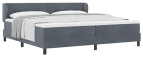 vidaXL Κρεβάτι Box Spring με Στρώμα σε Σκούρο Γκρι 200x200 εκ. Βελούδο