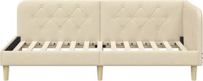 vidaXL Κρεβάτι Γωνίας Κρεμ 100 x 200 cm ύφασμα