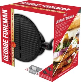 Ηλεκτρική ψησταριά/γκριλ George Foreman 22460-56, 2400 W, 44,5 εκ., 15 μερίδες, 5 επίπεδα θερμοκρασίας, Αντικολλητική επίστρωση, Μαύρο