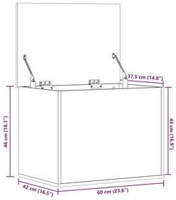 Κουτί Αποθήκευσης Sonoma Δρυς 60x42x46 εκ. Επεξεργασμένο Ξύλο - Καφέ