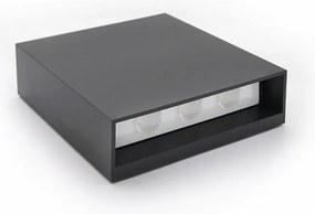 Adeleq Led Φωτιστικό Pc Τετράγωνο Διπλής Κατεύθυνσης 6W 3000Κ Ip65 Γραφίτης 9-9631