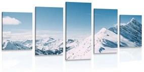Εικόνα 5 μερών μιας χιονισμένης οροσειράς - 100x50