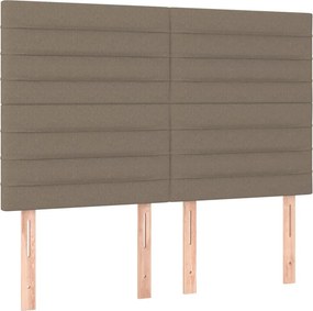 vidaXL Κρεβάτι Boxspring με Στρώμα Taupe 140x190 εκ. Υφασμάτινο