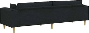 vidaXL Καναπές Μαύρο 250 x 77 x 76 εκ. ύφασμα