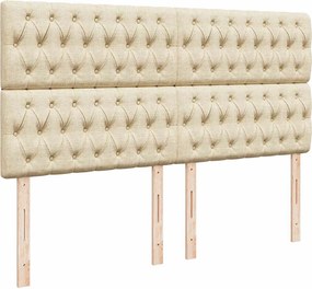 vidaXL Κρεβάτι Boxspring με Στρώμα Κρεμ 180x200 εκ. Υφασμάτινο