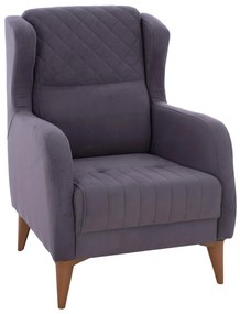Πολυθρόνα - Μπερζέρα HAYES C9135.01 Γκρί Βελούδο 70x83x96 εκ. 70x83x96 εκ.