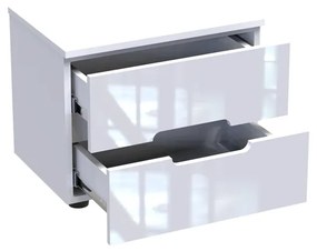 Κομοδίνο Afina pakoworld mdf σε λευκή glossy απόχρωση 50x35x41εκ (1 τεμάχια)