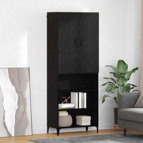 vidaXL Highboard Μαύρη Οξυά 69,5 x 34 x 180 εκ. Επεξεργασμένο Ξύλο