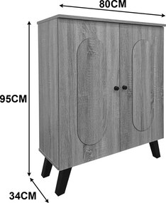 Παπουτσοθήκη-ντουλάπι Cathi pakoworld sonoma 80x34x95εκ