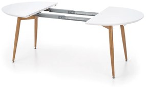 Τραπέζι Houston 567, Άσπρο, Μελί δρυς, 75x100x120cm, 51 kg, Επιμήκυνση, Ινοσανίδες μέσης πυκνότητας, Μέταλλο | Epipla1.gr