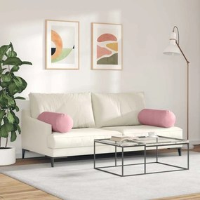 vidaXL Μαξιλάρια Στήριγμα 2 pcs Ροζ Ø 25 x 70 cm Υφασμάτινο Κορντουρά
