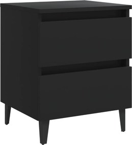 vidaXL Κομοδίνο Μαύρο 40 x 35 x 50 εκ. από Επεξ. Ξύλο