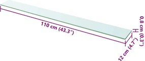vidaXL Ράφια Πάνελ 2 τεμ. Διάφανα 110 x 12 εκ. Γυάλινα