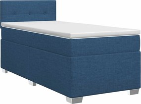 vidaXL Κρεβάτι box spring με στρώμα Μπλε 80 x 200 cm Ύφασμα
