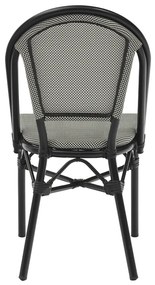 Καρέκλα κήπου Paris pakoworld αλουμίνιο μαύρο-textilene ασπρόμαυρο - Αλουμίνιο - 216-000015