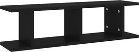 vidaXL Ραφιέρες Τοίχου 2 τεμ. Μαύρες 75 x 18 x 20 εκ. Επεξεργ. Ξύλο