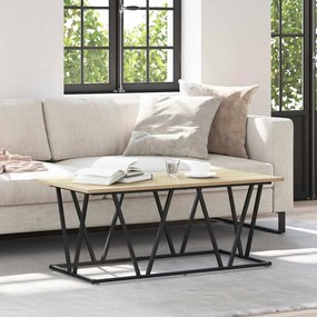 vidaXL Τραπεζάκι Καφέ Σονομά Οξιάς 100x50x40 εκ. Φτιαγμένο από Επεξεργασμένο Ξύλο και Μέταλλο