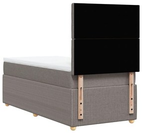 vidaXL Κρεβάτι Boxspring με Στρώμα Taupe 90x200 εκ. Υφασμάτινο