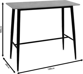Tραπέζι μπαρ Harriet pakoworld MDF λευκό-μαύρο 120x60x105εκ