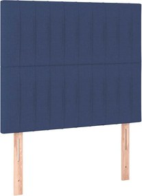 vidaXL Κρεβάτι Boxspring με Στρώμα Μπλε 100 x 200 εκ. Υφασμάτινο
