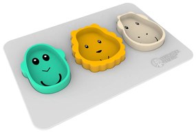Παιδικό Σετ Φαγητού 4τμχ Matchstick Monkey Animal Snack Mat Cool Grey