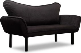 Διθέσιος Καναπές Κρεβάτι Μαύρο SAZOL 70x150x75