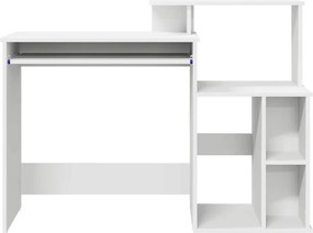 vidaXL Γραφείο με ράφι Λευκό 120,5 x 44 x 88,5 εκ Επεξεργασμένο ξύλο